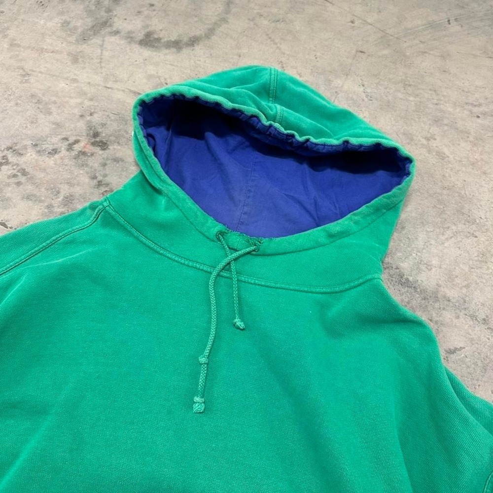 Vintage Oversized Faded Green Hoodie Skater Y2K Grunge - Picture 3 of 8